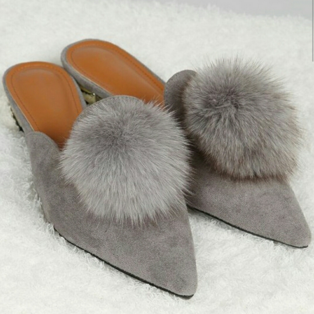 Fluffy Pom Pom Loafers